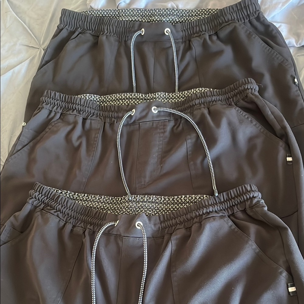 Koi Black Joggers set of 3 size medium (two of them are regular and one is tall)